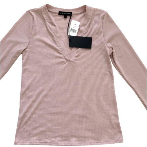 Gibsonlook Top Shirt Mauve Waffle Weave V-Neck Long Sleeve Casual Top Small NEW - Picture 9 of 12